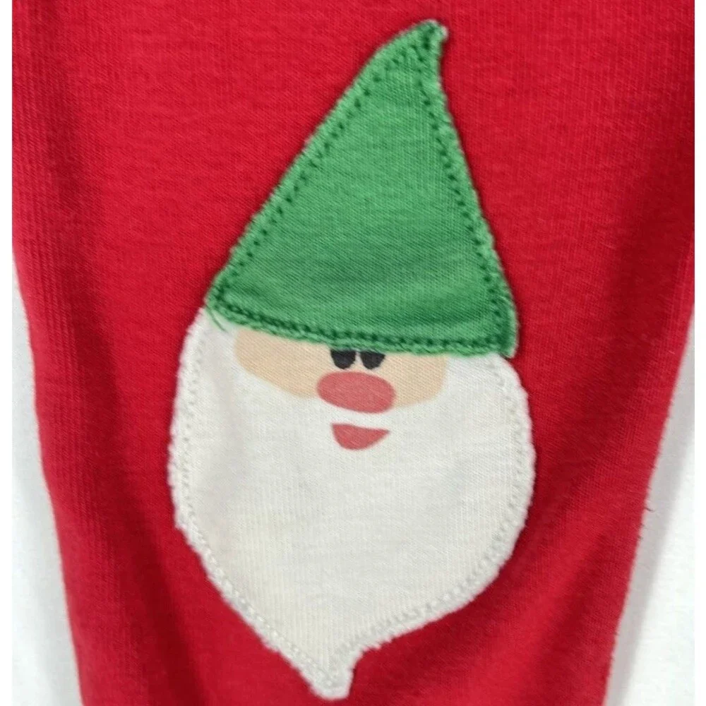 Hanna Andersson Size 80 18-24M Pajamas Christmas Red Santa Long Johns Sleeper